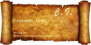 Czerman Iván névjegykártya